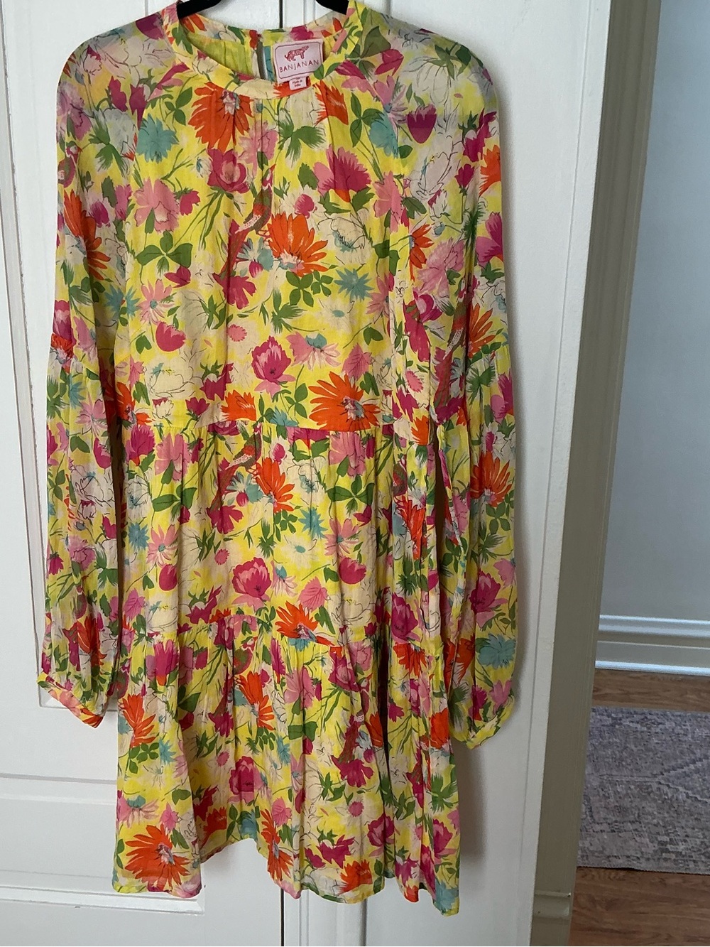 Banjanan Yellow Floral Long-Sleeve Dress